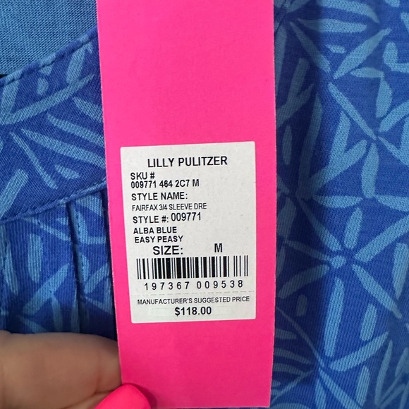 Lilly Pulitzer Norris 3/4 Sleeve Dress – Calypso Coast – NWT Size L - Picture 2 of 10